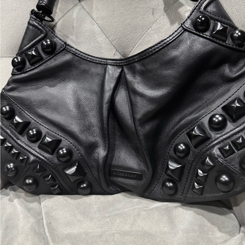Burberry Black Studded Leather Shoulder Bag - Guaranteed Authentic!